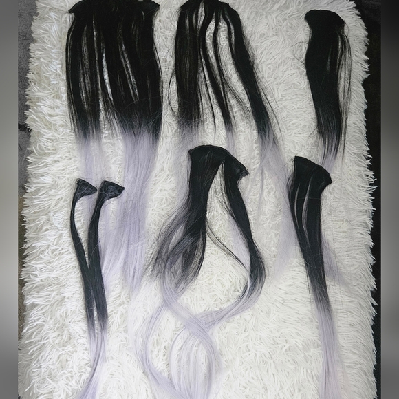 Black and Light Lavender Ombre Hair Extension - Picture 2 of 2